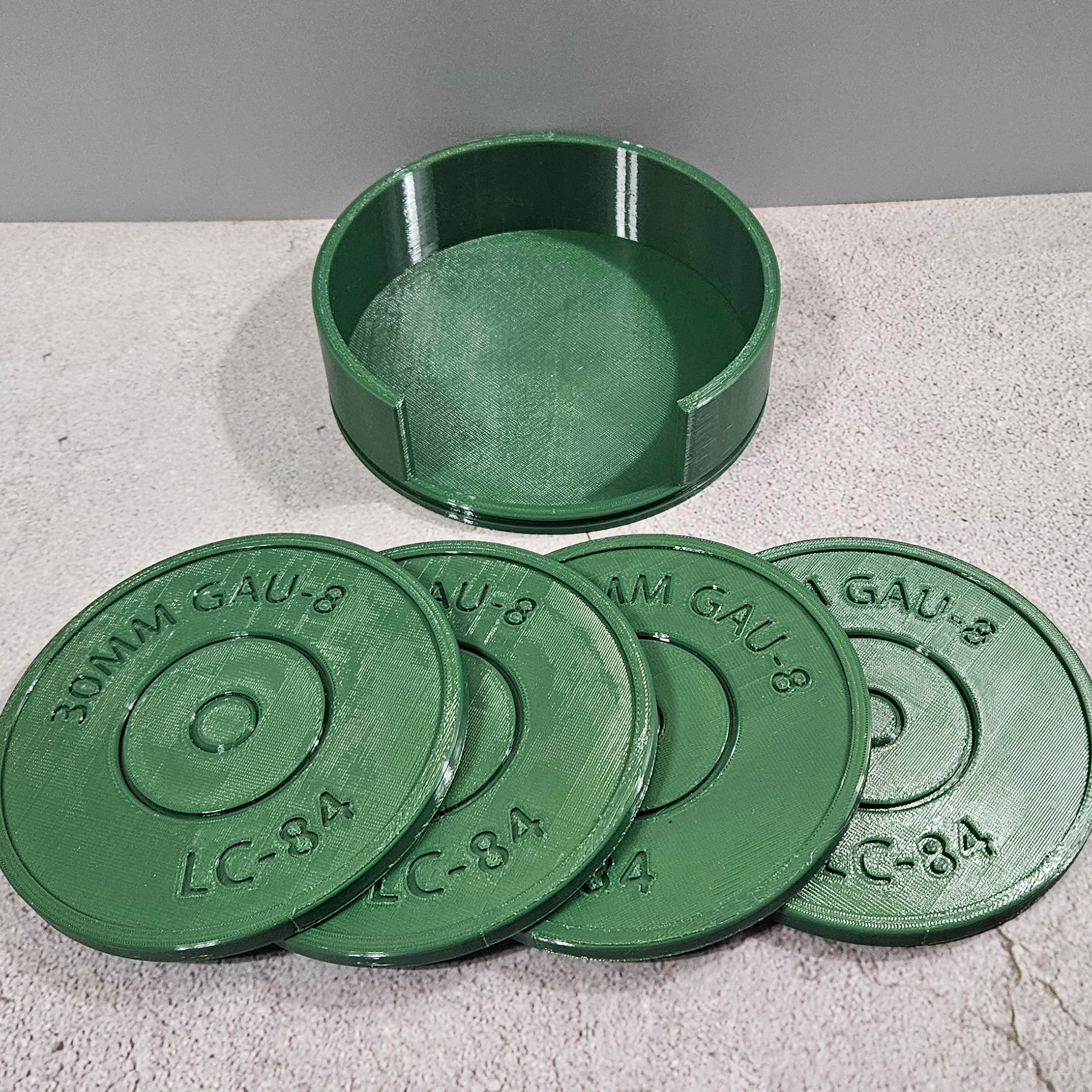 30mm GAU-8 Ammo Style Drink Coasters - Inset style
