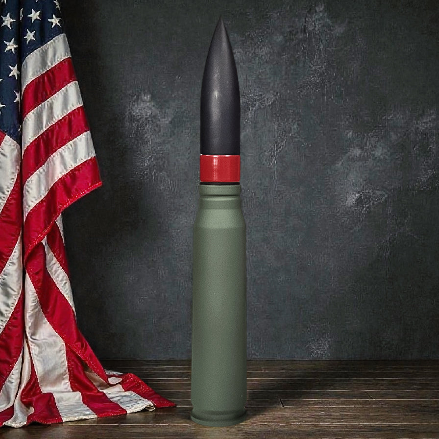 A-10 Warthog 30mm Armor Piercing Incendiary Round - Hand-Painted, Life-Size Military Replica